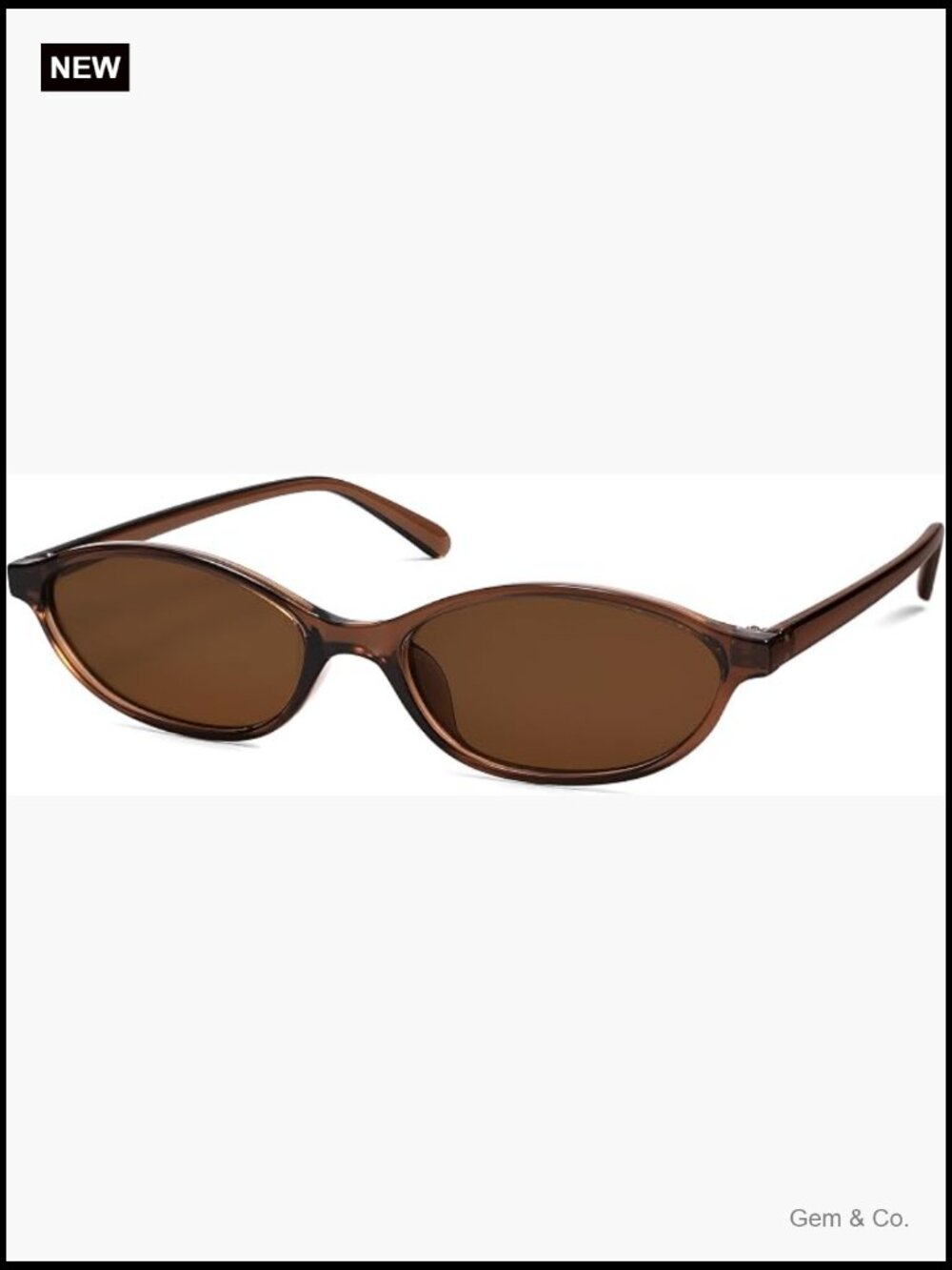 Retro Oval Cat Eye Sunglasses Y2K 90s Trendy Narrow Small Frame